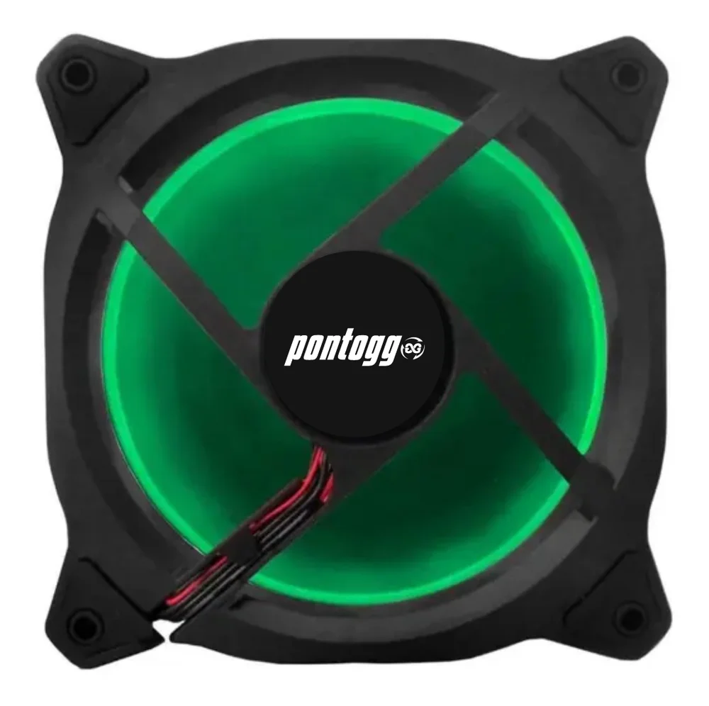 Kit 5 Cooler Fan Bs Reinforced  Verde 15 LEDs Para Gabinete 120mm X 120mm 7