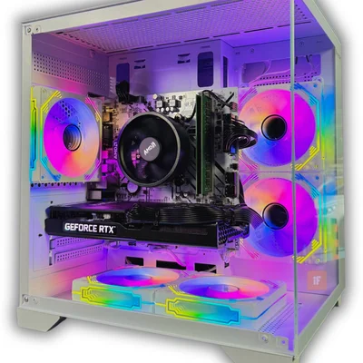 PC Gamer Ryzen 5 5500, RTX 4060 8GB, 16gb Ram Ddr4, SSD Nvme 500gb, Fonte 600w, Gabinete RGB Branco, WINDOWS 11 Pro, Computador Para Jogos E Streaming