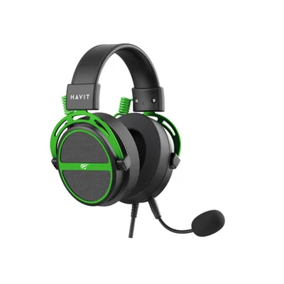 Fones Havit Gamenote H2030e Preto E Verde Com Microfone