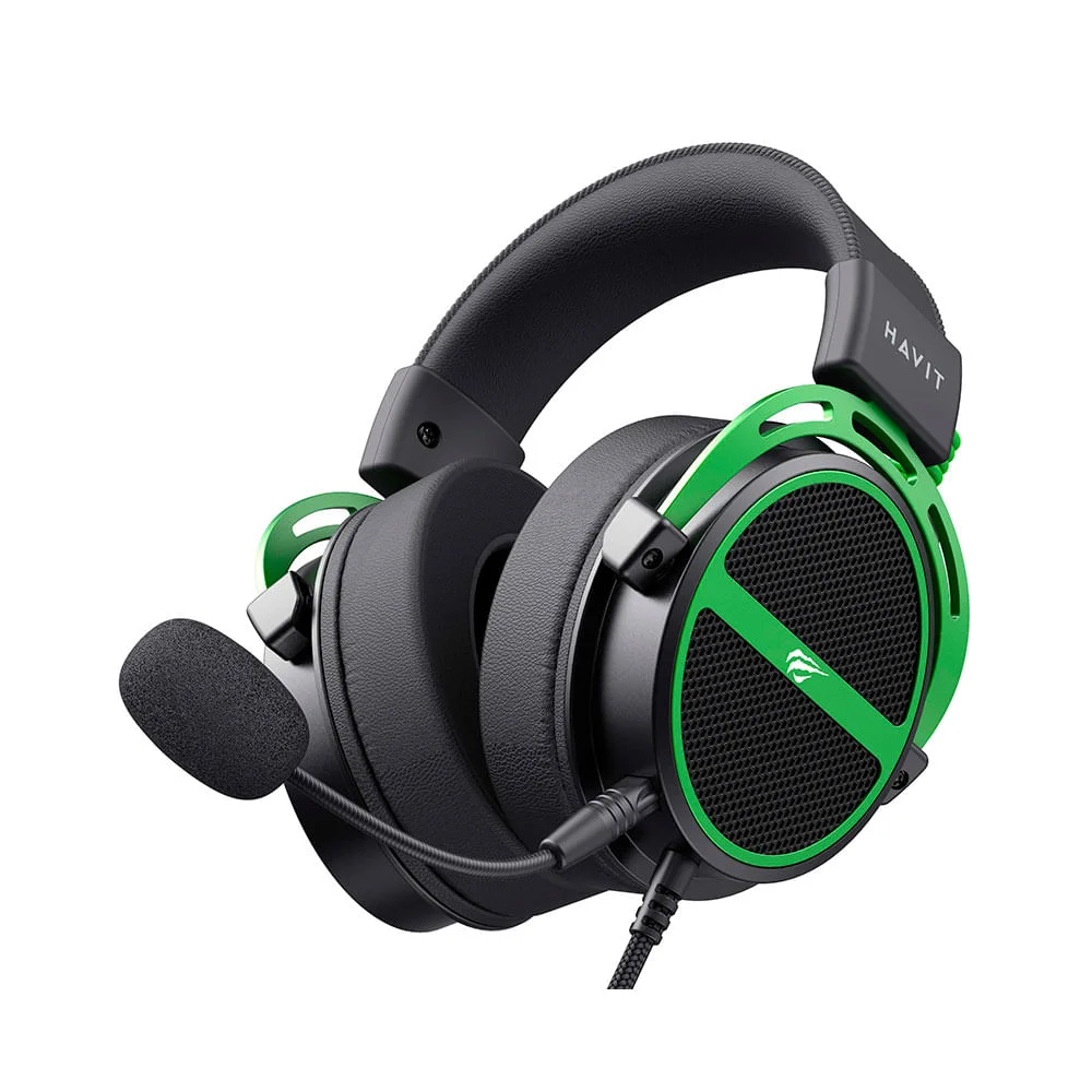 Imagem 3 de 5 do produto Fones Havit Gamenote H2030e Preto E Verde Com Microfone