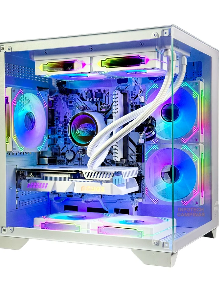 Cpu PC Gamer Aquário Branco | Intel i5 12400 | RTX 3050 6gb | 16gb Ram | SSD 1TB | Water Cooler 240mm | Win11 Pro - view 4