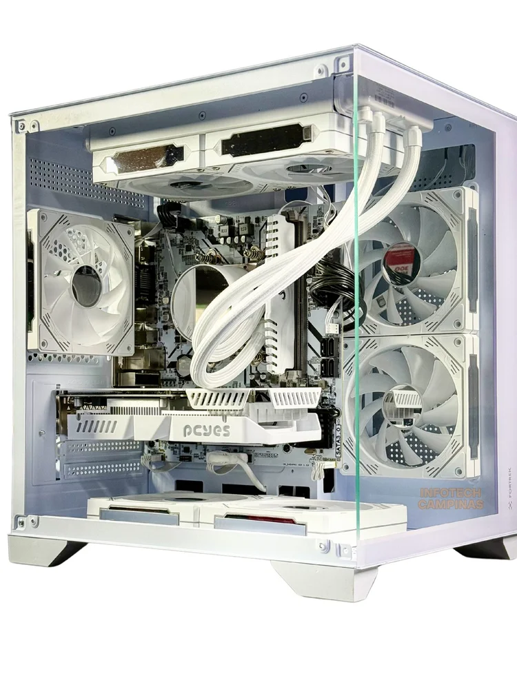 Cpu PC Gamer Aquário Branco | Intel i5 12400 | RTX 3050 6gb | 16gb Ram | SSD 1TB | Water Cooler 240mm | Win11 Pro - view 5