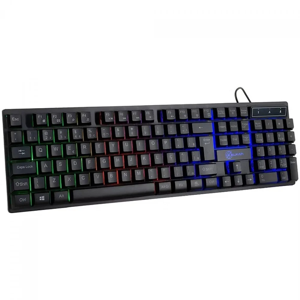 Teclado Gamer Kalkan Hati, Rainbow, Membrana, Abnt2, Preto, Klk00012 Teclado Gamer Kalkan Hati, Rainbow, Membrana, Abnt2, Preto, Klk00012