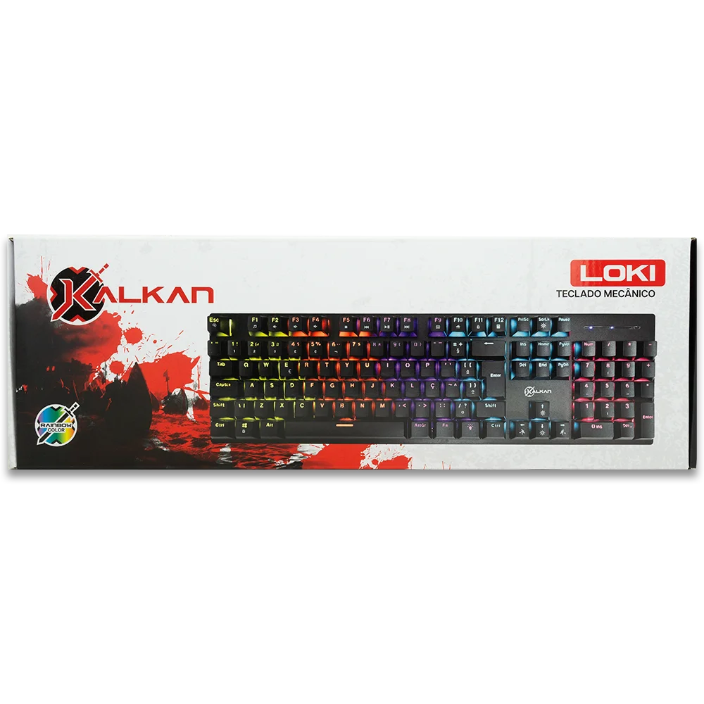 Imagem 5 de 5 do produto Teclado Mecanico Gamer Kalkan Loki Rainbow Sw Brown Fullsize