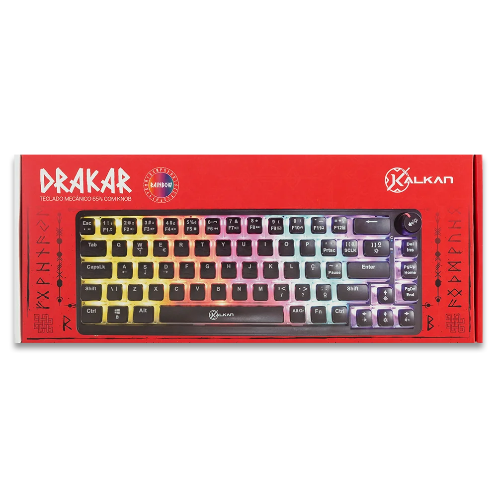 Teclado Mecanico Gamer Kalkan Drakar 65% Rainbow Sw. Brown Teclado Mecanico Gamer Kalkan Drakar 65% Rainbow Sw. Brown