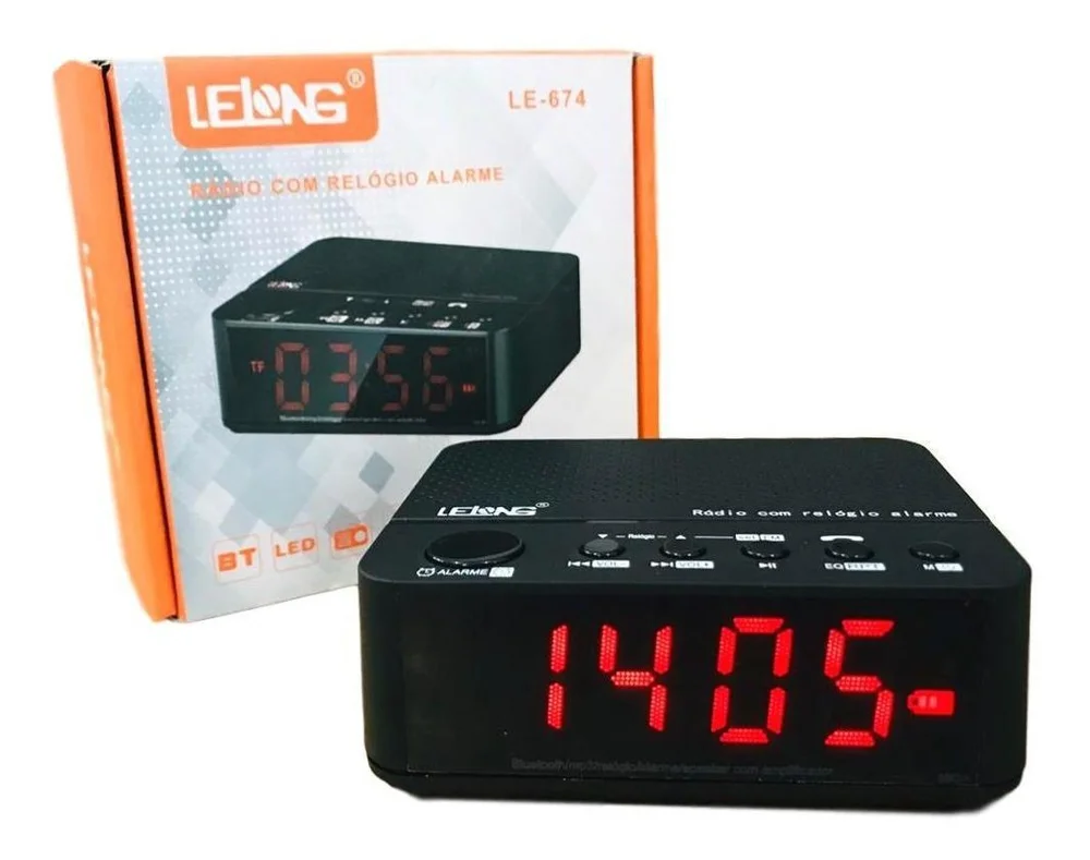 Imagem 4 de 4 do produto Rádio Relógio Despertador Digital Portátil Fm Bluetooth
