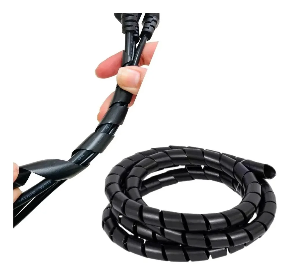 Imagem 2 de 3 do produto Organizador De Fio Preto Diametro Espiral 4-6mm 1/4" 10m