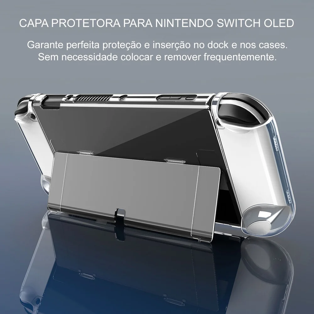 Capa Protetora Nintendo Switch OLED Acrílico Cabe Dock
