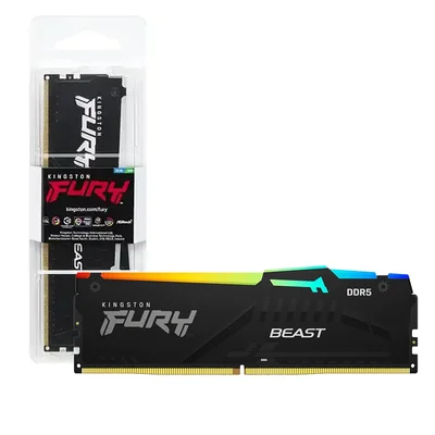 Memória Para PC Kingston Fury Beast 8GB 6000mhz RGB Ddr5 - Kf560c36bbea-8 - 6653.