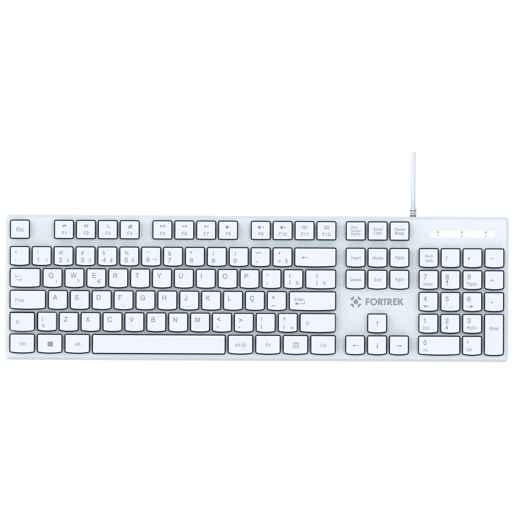 Teclado Fortrek K15 Slim Office Usb Abnt2 Branco - 6808 Teclado Fortrek K15 Slim Office Usb Abnt2 Branco - 6808