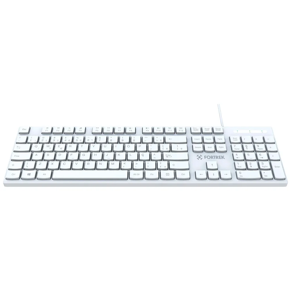 Teclado Fortrek K15 Slim Office Usb Abnt2 Branco - 6808 Teclado Fortrek K15 Slim Office Usb Abnt2 Branco - 6808