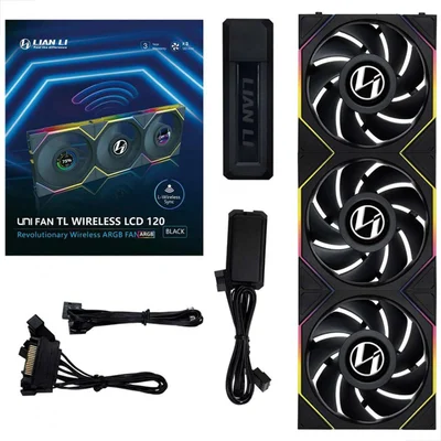 Kit 3 Cooler Lian Li Gamer Uni Fan Tl Wireless Lcd 120 ARGB