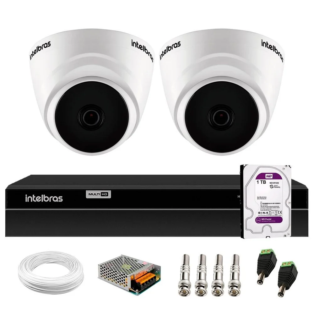 Kit 2 Câmeras Intelbras Vhd 1120 Dome G7 Hd 720p Visão Noturna 20m + Dvr Mhdx 1304 4 Canais + Hd 1TB Kit 2 Câmeras Intelbras Vhd 1120 Dome G7 Hd 720p Visão Noturna 20m + Dvr Mhdx 1304 4 Canais + Hd 1TB
