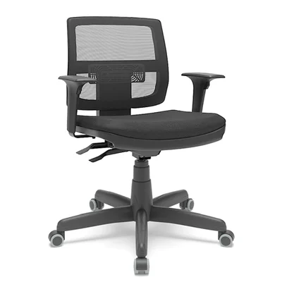 Cadeira Executiva Giratória Para Escritório Brizza Tela Ergonômica Com Certificado Nr17 Preta