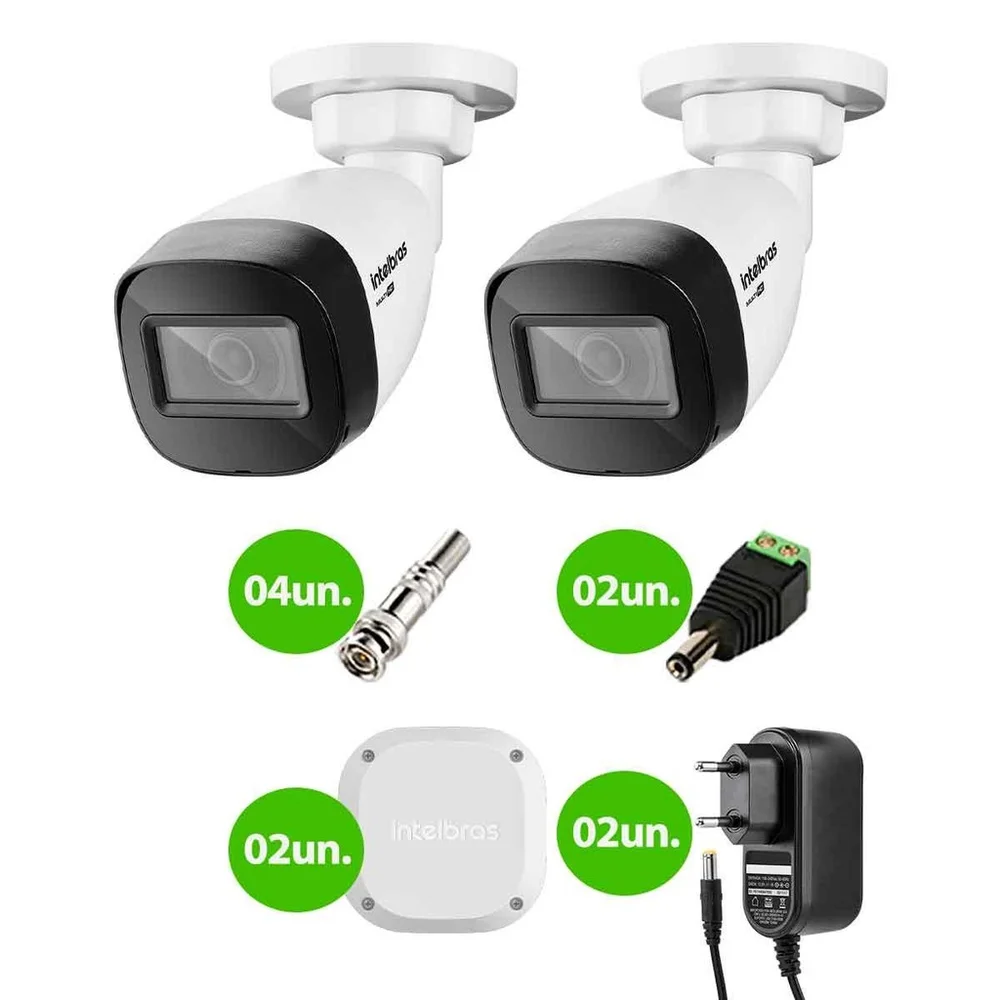 Imagem 3 de 4 do produto 2 Câmeras Intelbras Vhd 1130 B Hd 720p Infra 30m  + 2 Caixas Vbox 1100e Intelbras Ip66 + Acessórios