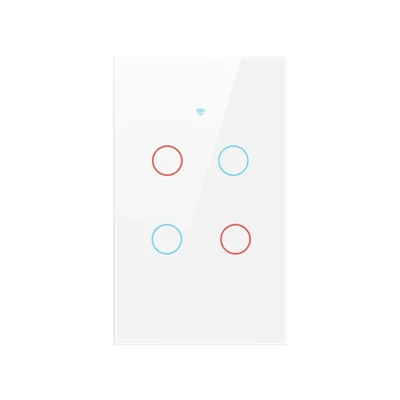 Interruptor Inteligente Wifi Com Ou Sem Neutro   Tuya - Branco - 4 Botões - 127/220.