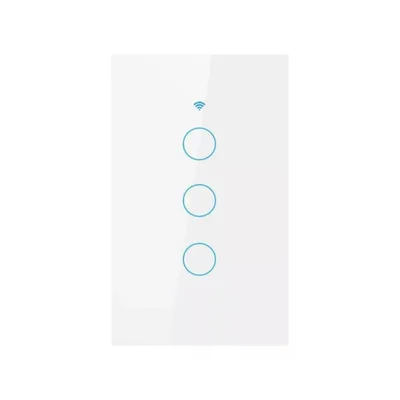 Interruptor Inteligente Wifi Com Ou Sem Neutro   Tuya - Branco - 3 Botões - 127/220.