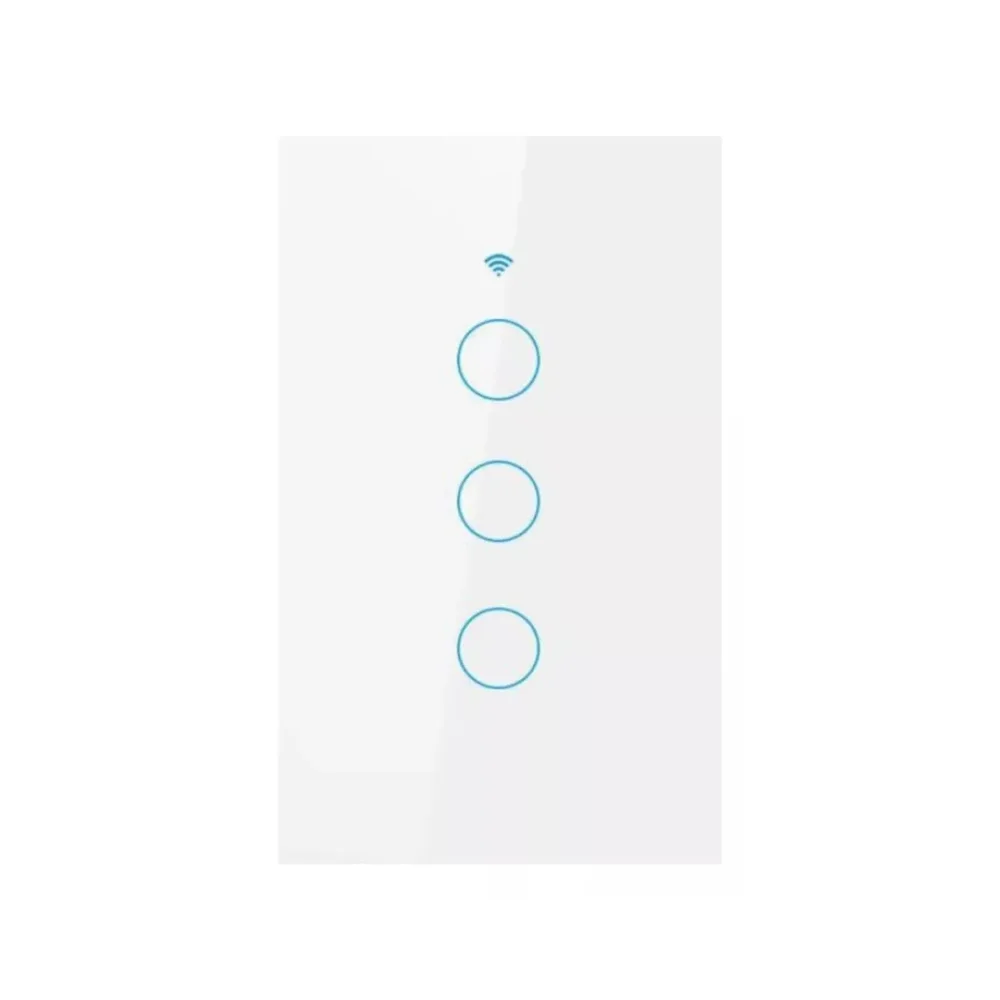 Interruptor Inteligente Wifi Com Ou Sem Neutro   Tuya - Branco - 3 Botões - 127/220.