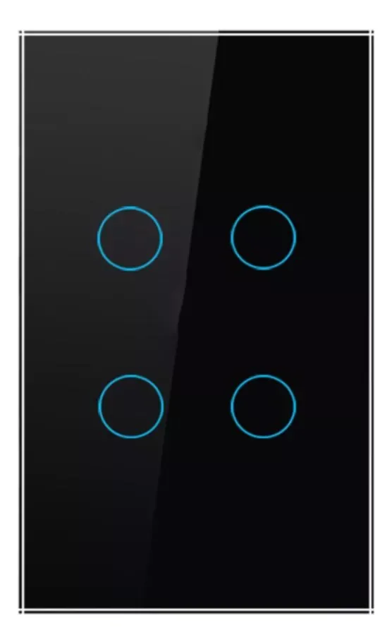 Imagem 2 de 5 do produto Interruptor Inteligente Wifi Com Ou Sem Neutro   Tuya - Preto - 4 Botões - 127/220.