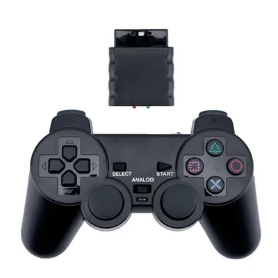 Controle sem Fio com Adaptador Compativel Playstation 2 Cor Preto