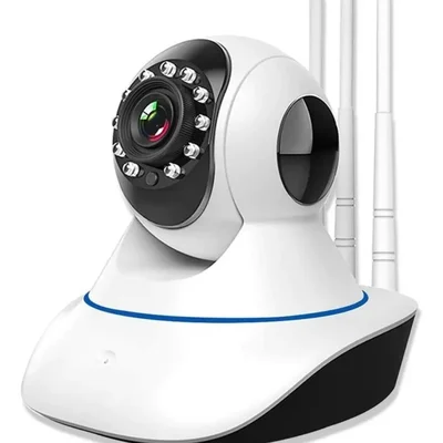 Câmera Ip Sem Fio 360 3 Antenas Hd Wifi Visão Noturna Alarme - Ley-19. - Lehmox.