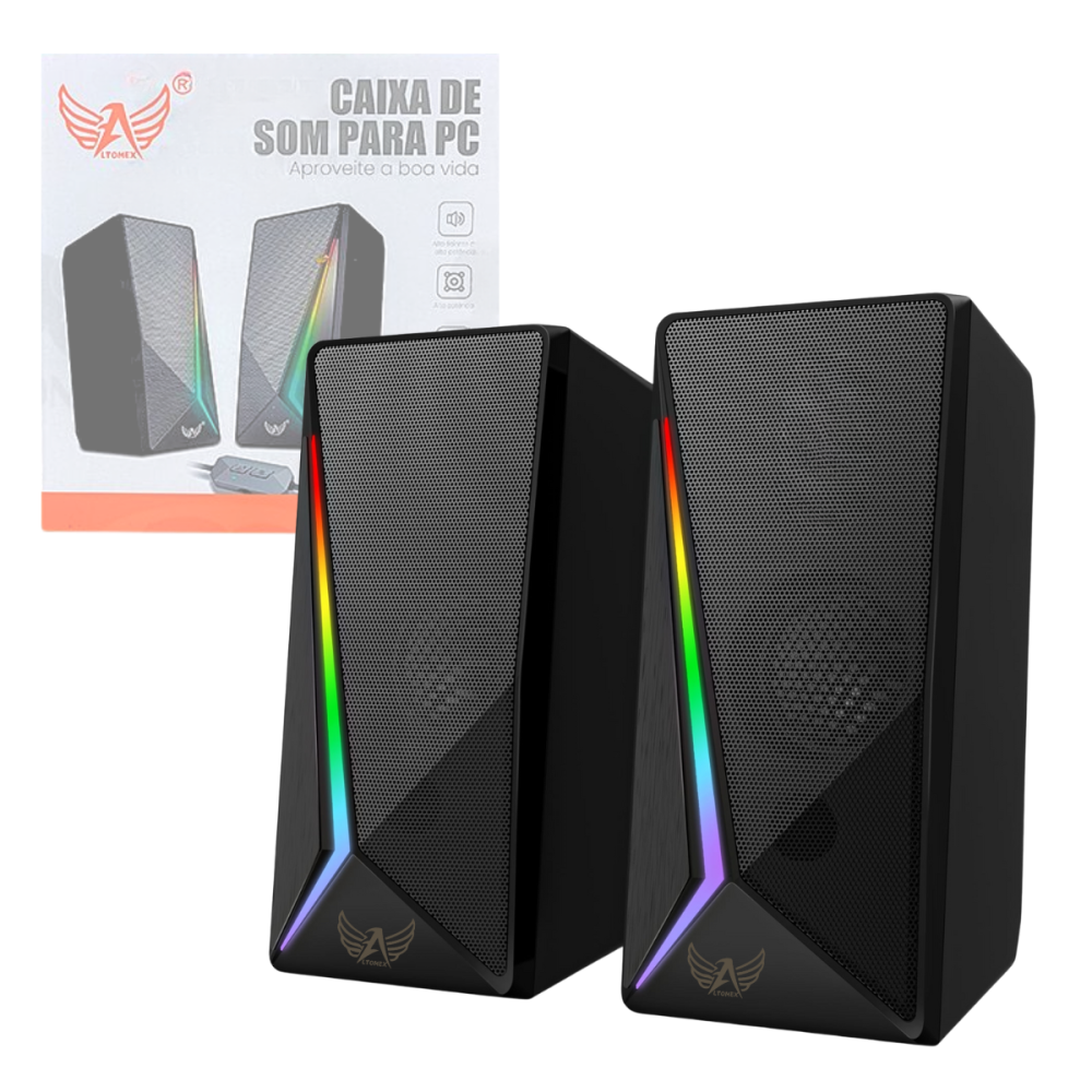 Caixa De Som Alto Falante RGB Bluetooth - Computador Notebook