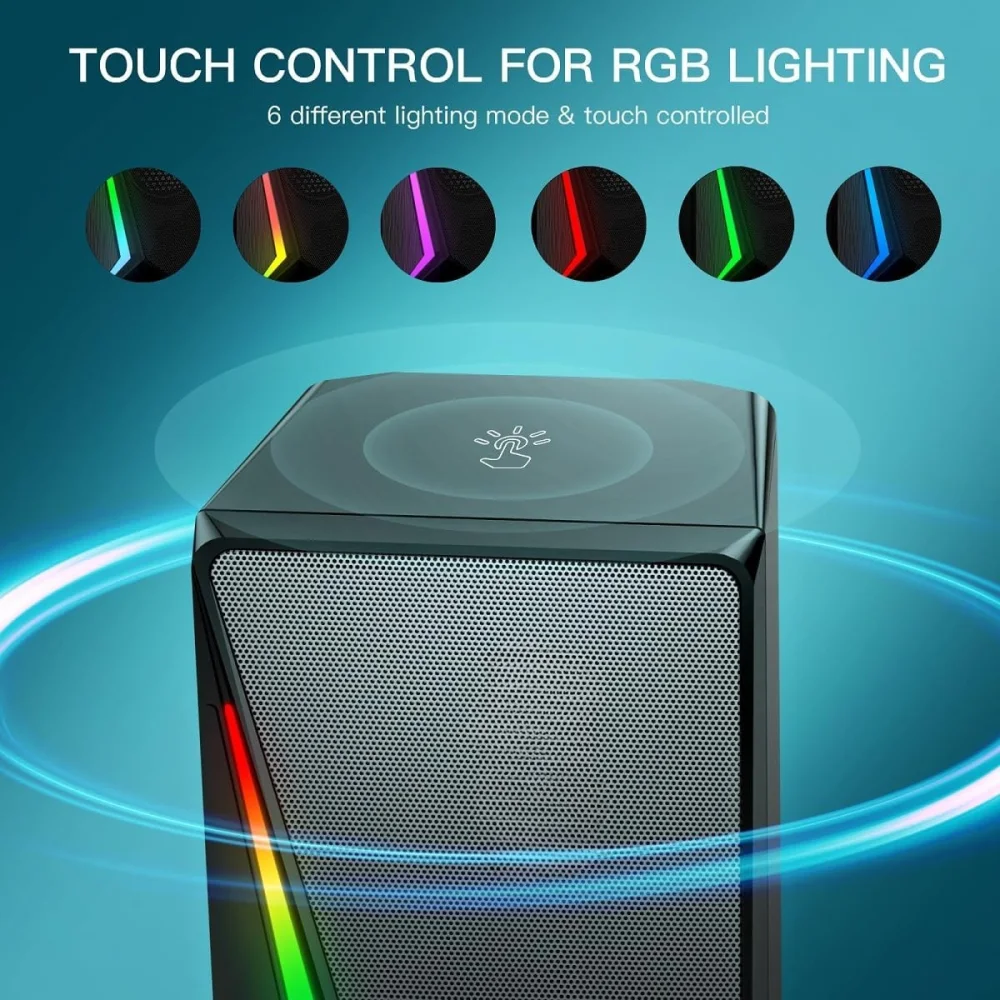 Caixa De Som Alto Falante RGB Bluetooth - Computador Notebook