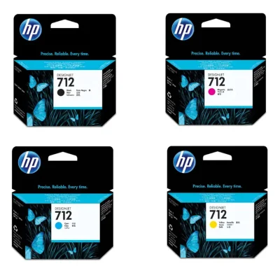 Cartucho De Tinta Hp 712 Kit 4 Cores Preto, Magenta, Ciano, Amarelo | Plotter T250 T650