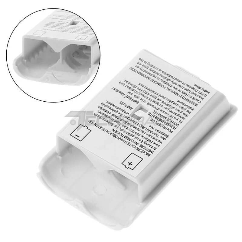 Imagem 2 de 5 do produto 10 Suporte De Pilhas Controle XBOX 360 Tampa De Bateria Branca