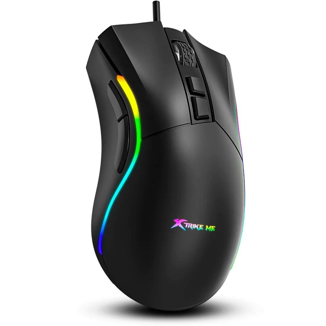 Mouse Gamer Preto Premium Xtrike-me Gm-226 Com Fio Usb RGB Com Software Programavel 7200dpi