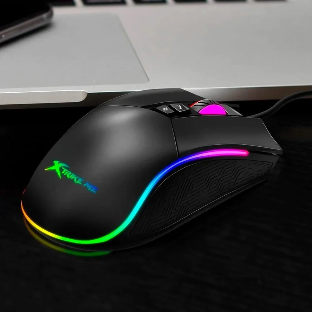 Imagem 2 de 5 do produto Mouse Gamer Preto Premium Xtrike-me Gm-226 Com Fio Usb RGB Com Software Programavel 7200dpi