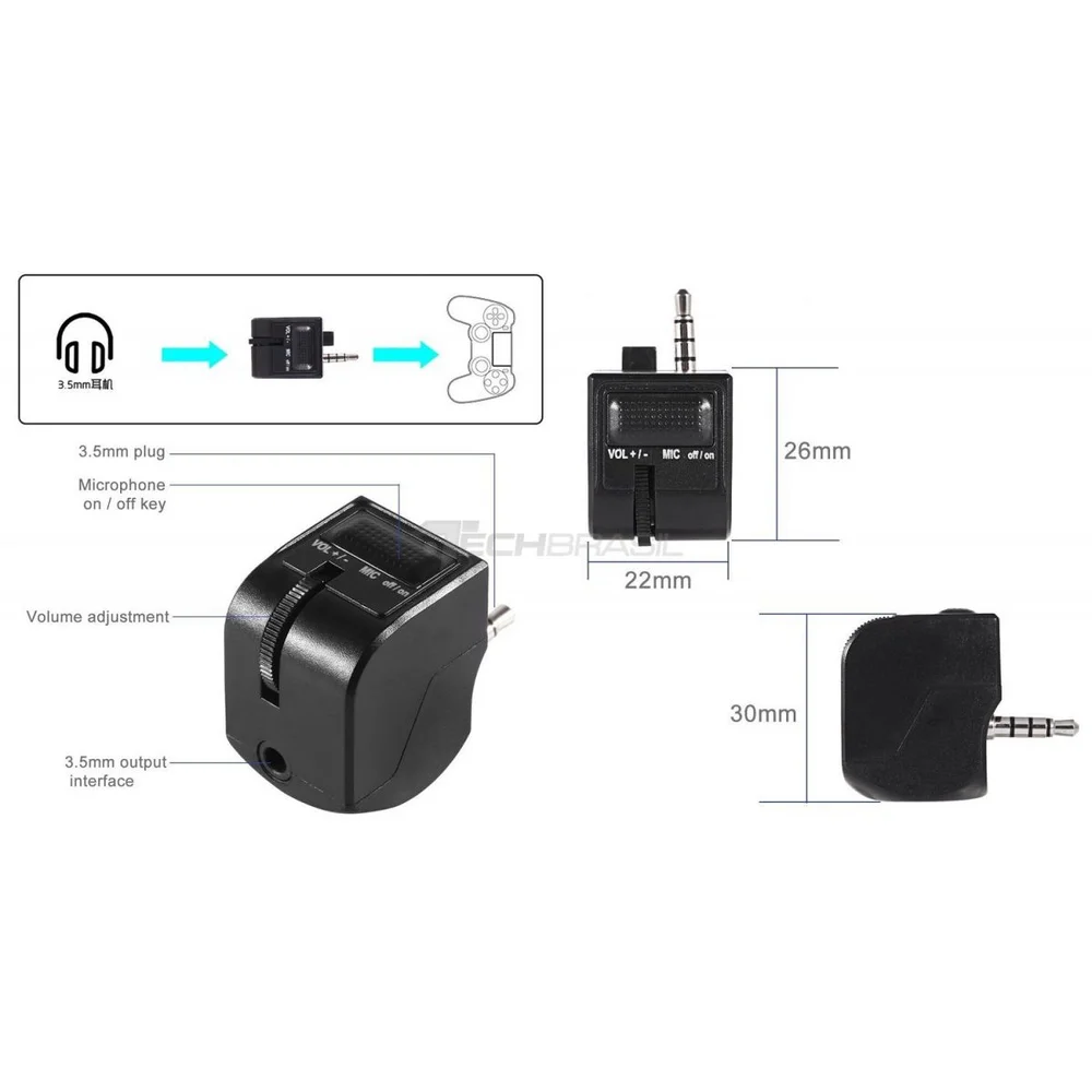 Imagem 3 de 5 do produto Controle De Volume Para Fone De Ouvido Dualshock Playstation 4