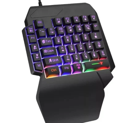 Teclado Gamer Mecanico Antighosting Ergonômico Usb RGB Preto
