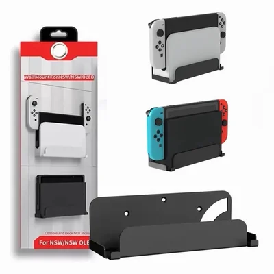 Suporte De Parede Em Aço Para Nintendo Switch/oLED Base Preto