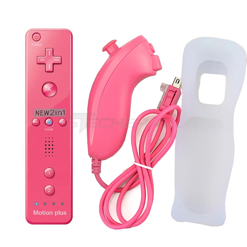 Controle Wii Remote Plus + Nunchuck Para Nintendo Wii E Nintendo Wii U Rosa