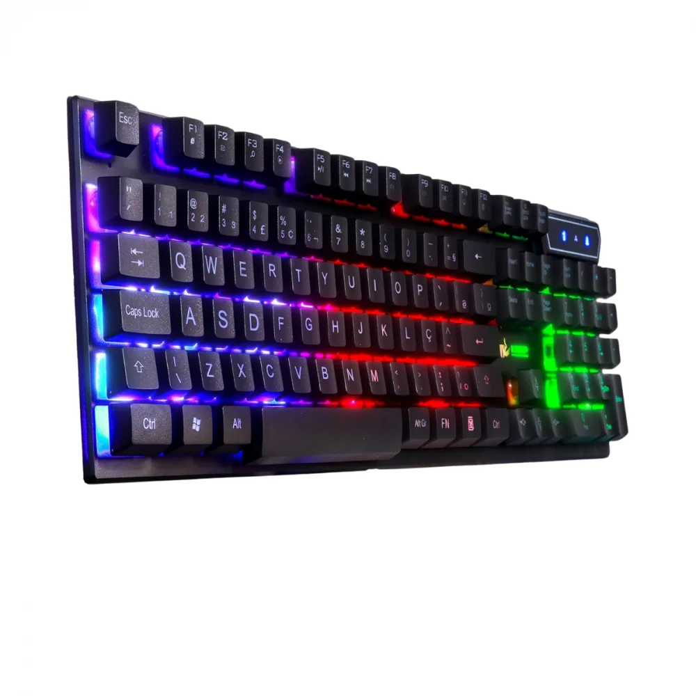 Imagem 2 de 4 do produto Kit Teclado E Mouse Gamer Preto Semi Mecânico LED RGB