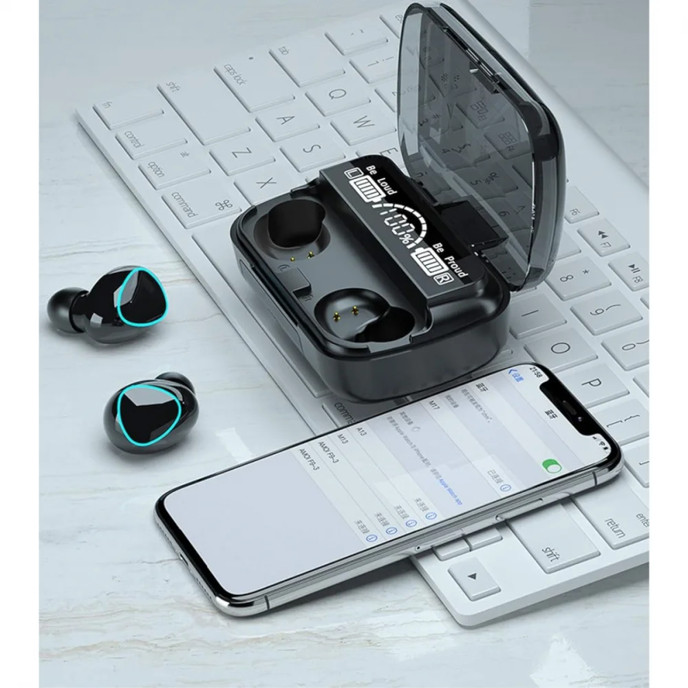 Fone De Ouvido Intra Auricular Bluetooth Com Case De Carregamento LED Digital 7