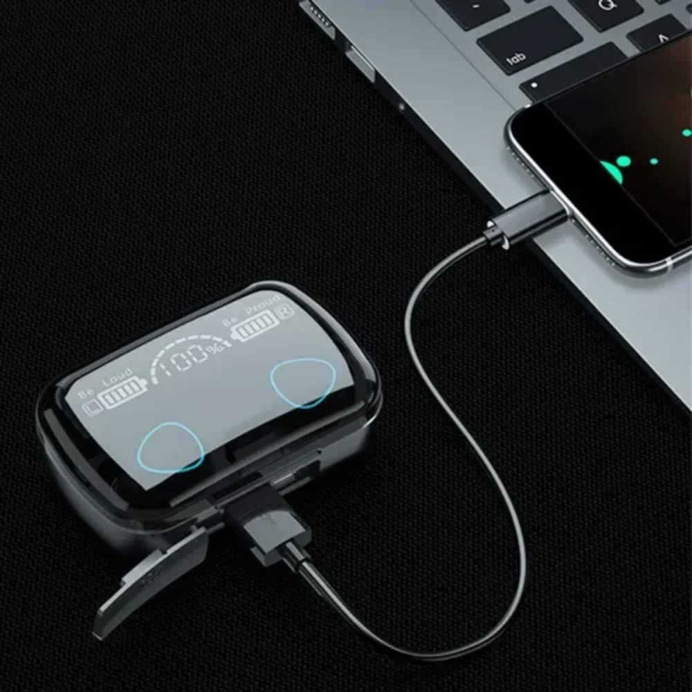 Fone De Ouvido Intra Auricular Bluetooth Com Case De Carregamento LED Digital 8