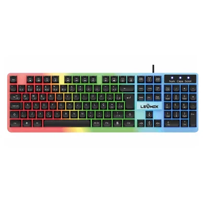 Teclado Membrana Gamer Lehmox Ley-2088 RGB Usb 1,5m Abnt2 - Ley-2088