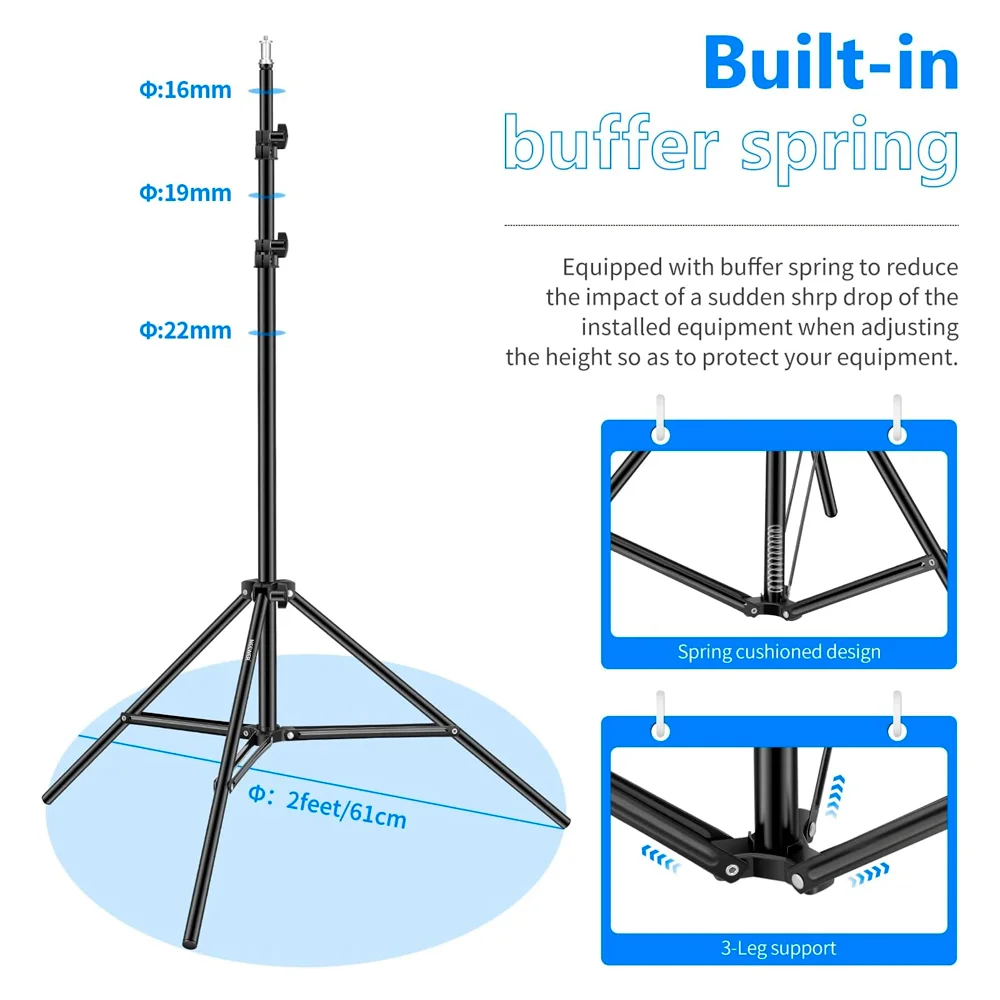 Suporte De Luz Para Fotografia Neewer 190cm Preto