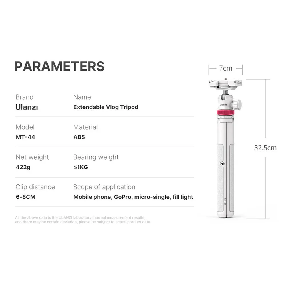 Imagem 4 de 5 do produto Mini Tripé/bastão Ulanzi Mt-44 Câmera Smartphone Branco