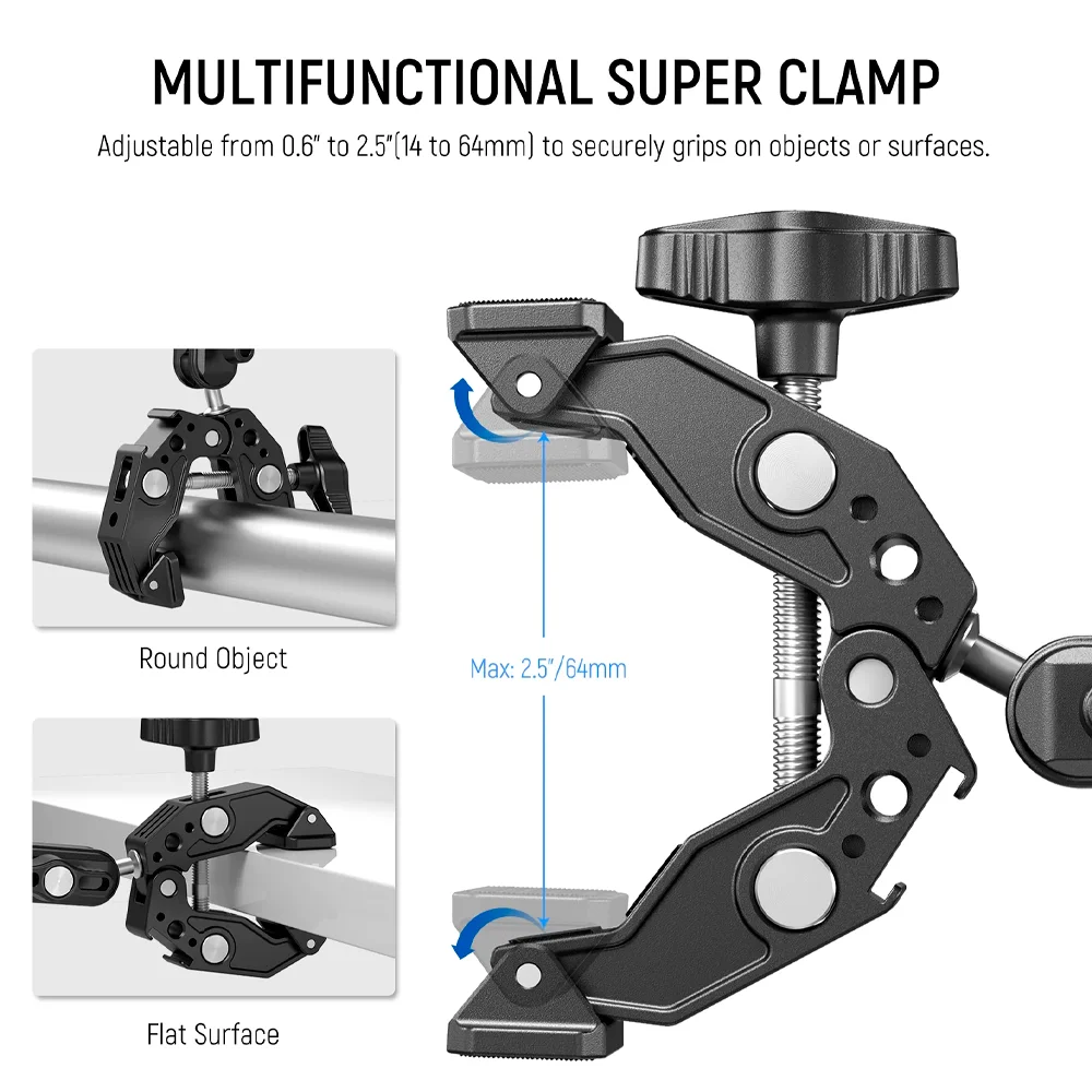 Imagem 5 de 5 do produto Garra Super Clamp Braçadeira Neewer St83 Braço Magic Arm