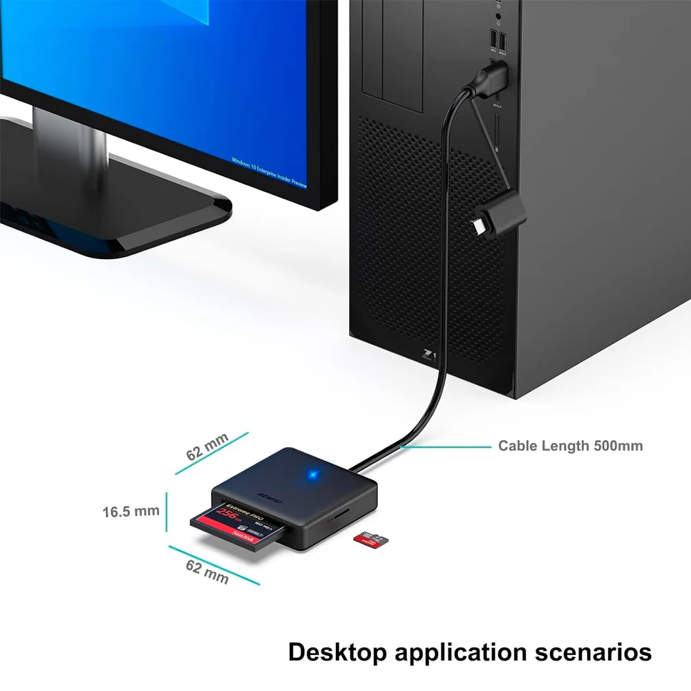 Imagem 3 de 5 do produto Leitor Cartão Memória Benfei 4 Em 1 P/usb A/c Preto