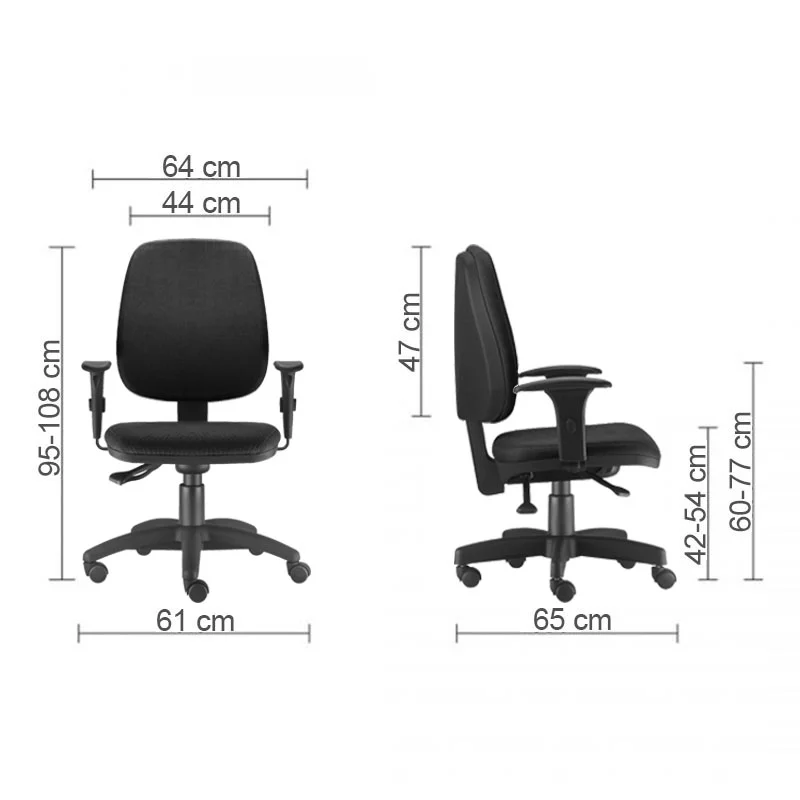 Cadeira Job Diretor Giratória Para Escritório Com Ajuste Regulagem Ergonômica Back System Nr17 Preta Cadeira Job Diretor Giratória Para Escritório Com Ajuste Regulagem Ergonômica Back System Nr17 Preta