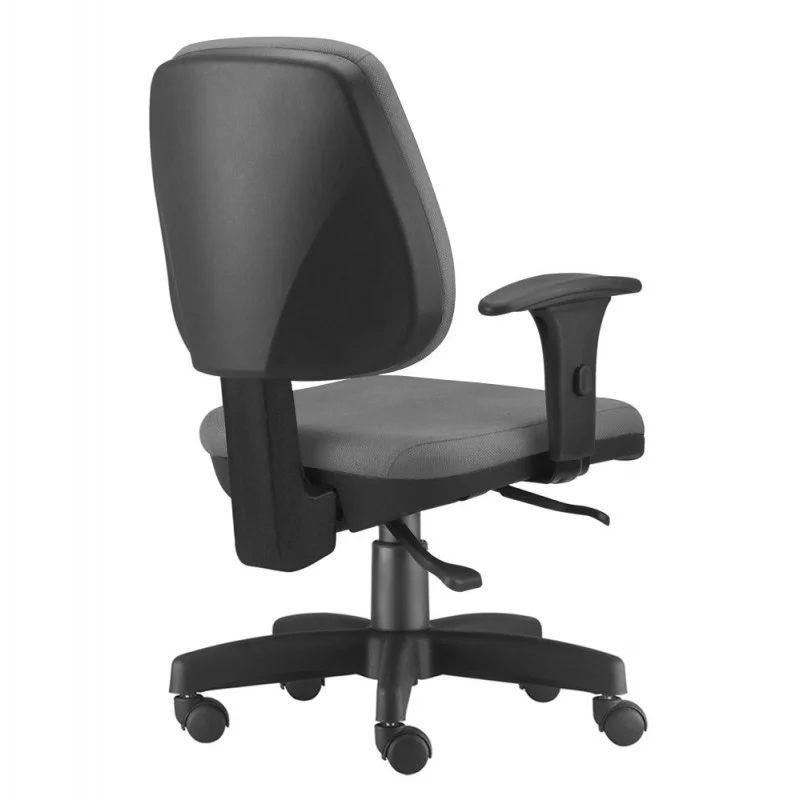 Imagem 2 de 5 do produto Cadeira Job Executiva Giratória Para Escritório Reclinável Ergonômica Nr-17 Crepe Cinza
