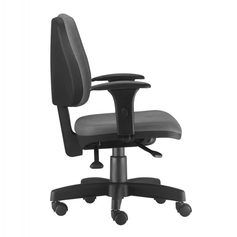 Imagem 4 de 5 do produto Cadeira Job Executiva Giratória Para Escritório Reclinável Ergonômica Nr-17 Crepe Cinza