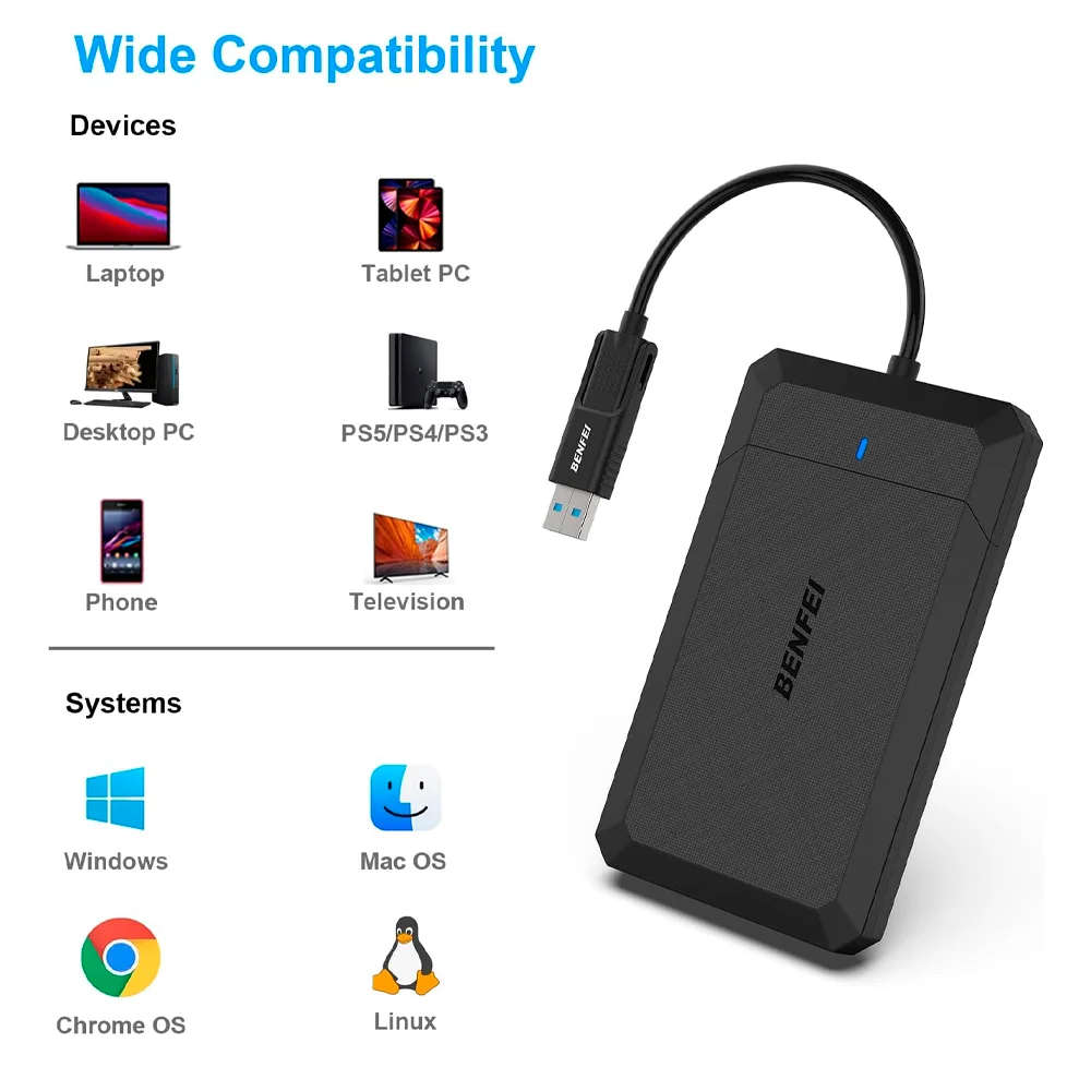 Gabinete Case Externa 2.5 Pol. Benfei P/usb A/c Preto Gabinete Case Externa 2.5 Pol. Benfei P/usb A/c Preto