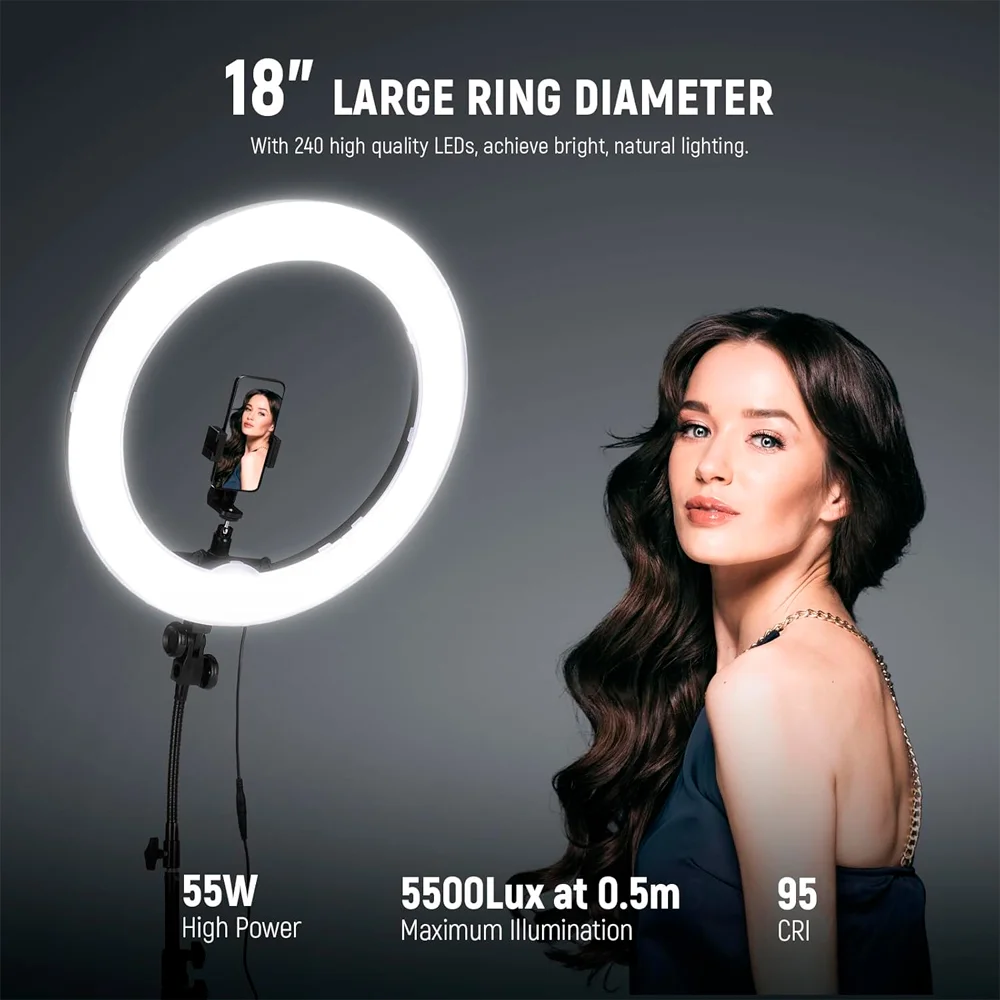 Imagem 3 de 5 do produto Anel De Luz LED Neewer Para Foto Vídeo Smartphone Preto