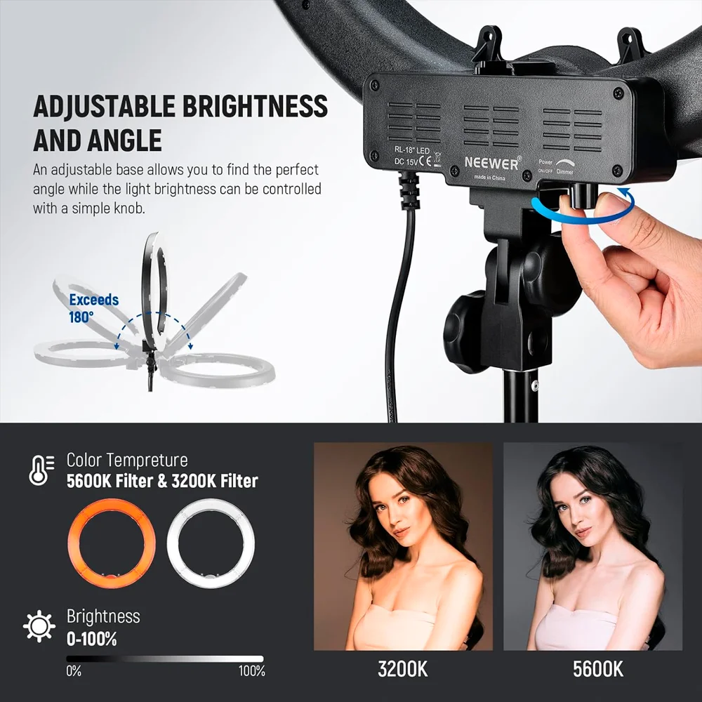 Imagem 4 de 5 do produto Anel De Luz LED Neewer Para Foto Vídeo Smartphone Preto