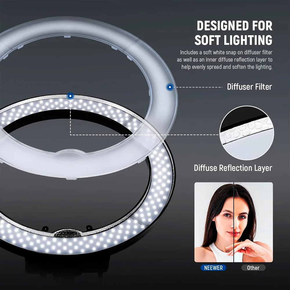Imagem 5 de 5 do produto Anel De Luz LED Neewer Para Foto Vídeo Smartphone Preto